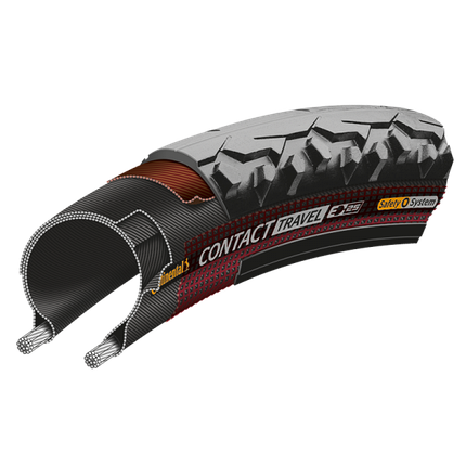 Велосипедна покришка шина Continental Contact Travel, 28" | 700 x 42C (40C) | 28 x 1.60, чорна, не складна, skin, фото 2