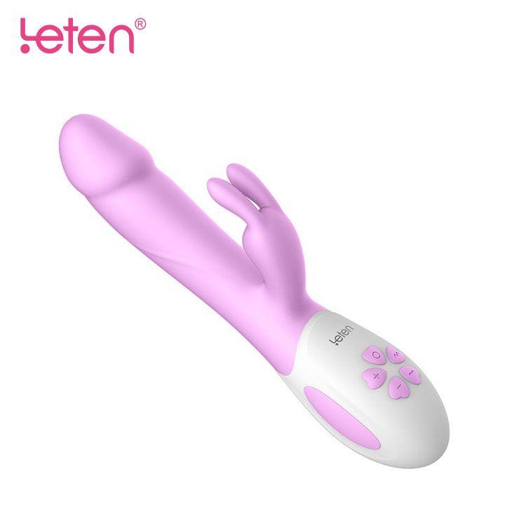Вібратор-кролик з массирующим стовбуром і підігрівом Leten Alina Purple