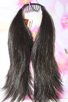 Хвостик на гребінці короткий штучні волосся темний шоколад