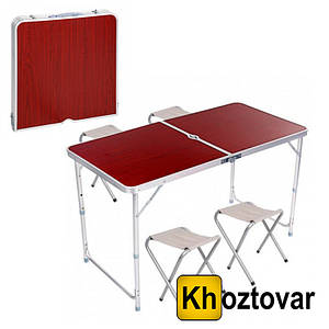 Складаний туристичний стіл Rainberg RB-9301 <unk> 4 стільці Червоний