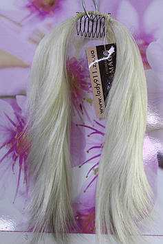 Хвостик на дроті короткий штучні волосся блонд