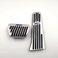 Накладки на педали BMW в стиле ///M 1, 2, 3, 4-й, X5, X6 серии (алюминий, тонкий газ)