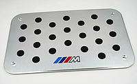 Алюминиевая накладка на коврик BMW ///M 300 х 200 мм, коврик под ноги на БМВ