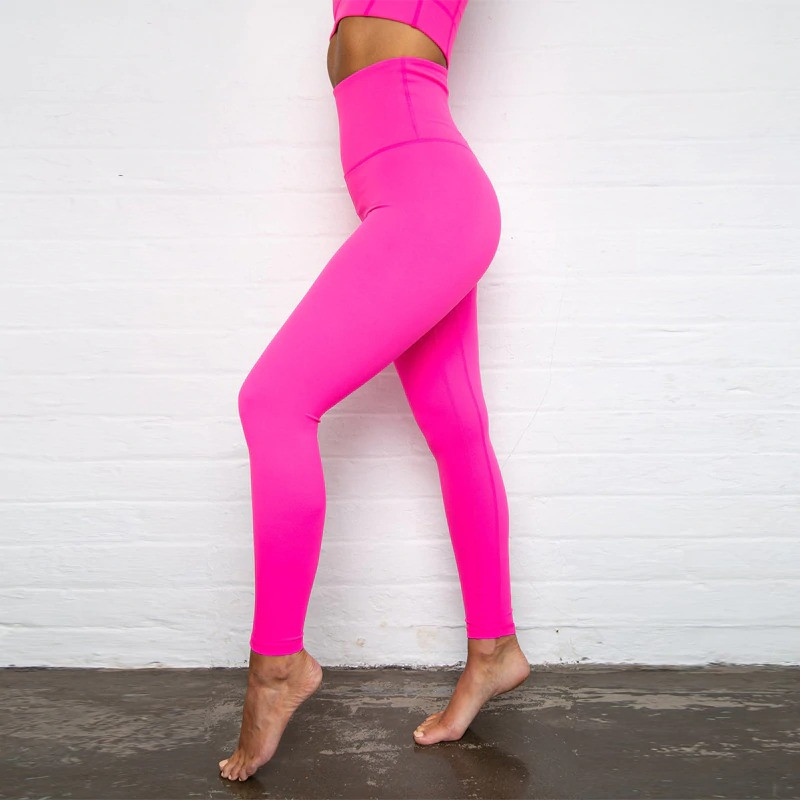 Спортивный костюм женский для фитнеса. Комплект лосины и топ для йоги, спорта, тренировок, размер M (розовый) - фото 5 - id-p1198193048
