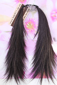 Хвостик на гребінці короткий штучні волосся чорний