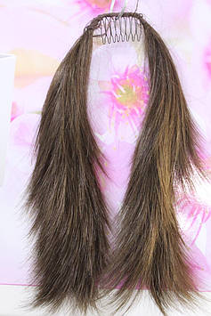 Хвостик на гребінці короткий штучні волосся русявий