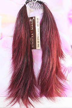 Хвостик на гребінці короткий штучні волосся вишневий