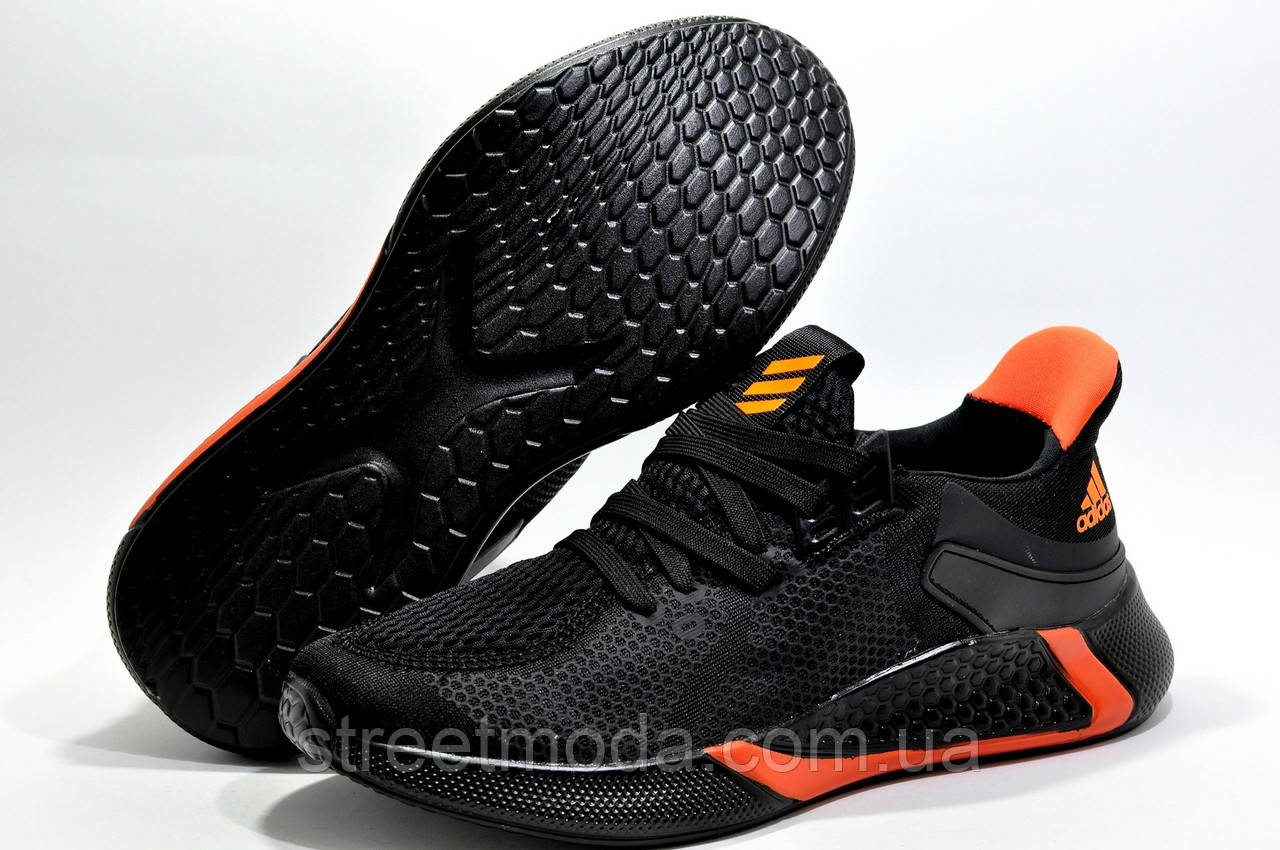 Кроссовки летние унисекс в стиле Adidas  Alphabounce 2020, Black/Orange