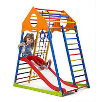 Детский спортивный комплекс для дома «KindWood Color Plus 1» SportBaby, размеры 1.5х0.85х1.32м