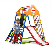 Детский спортивный комплекс для дома «KindWood Color Plus 3» SportBaby, размеры 1.5х0.85х1.32м