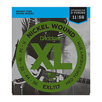 Струны D`ADDARIO EXL117 XL MEDIUM TOP / X-HEAVY BOTTOM (11-56)