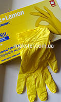 Перчатки нитриловые желтые без пудры Ampri Style Lemon 100 шт XS