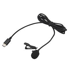 Петличний мікрофон для смартфона/комп'ютера з роз'ємом Type-C Alitek XT-10, тканинний шнур