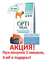 АКЦІЯ! Optimeal (Оптиміл) сухий гіпоалергенний корм для собак середніх порід с лососем 12КГ
