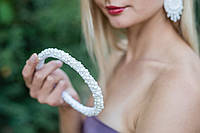 Обруч-ободок для волос, белого цвета "Зима" Ksenija Vitali wedding