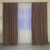 Готовий комплект штор в спальню зал вітальню, штори блекаут на вікна в кімнату дитячу Шоколадні (SH-026-20), фото 5