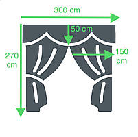 Штори на кухню, штори в зал з ламбрекенами, ламбрекени на вікна Сірий (LS-220-29), фото 2