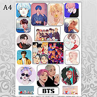 Стикеры art BTS А4 без порезки 02