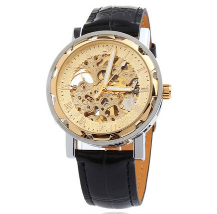 Winner Чоловічі класичні механічні годинники c автопідзаводом Winner Simple Gold 1106, фото 1