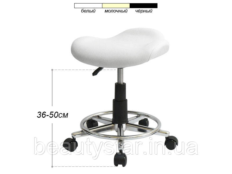 Стілець для майстра модель 829 стілець без спинки колір білий/бежевий, фото 1