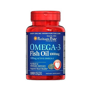 Омега-3 - Puritan's Pride Omega-3 Fish Oil 1000 mg /100 softgels