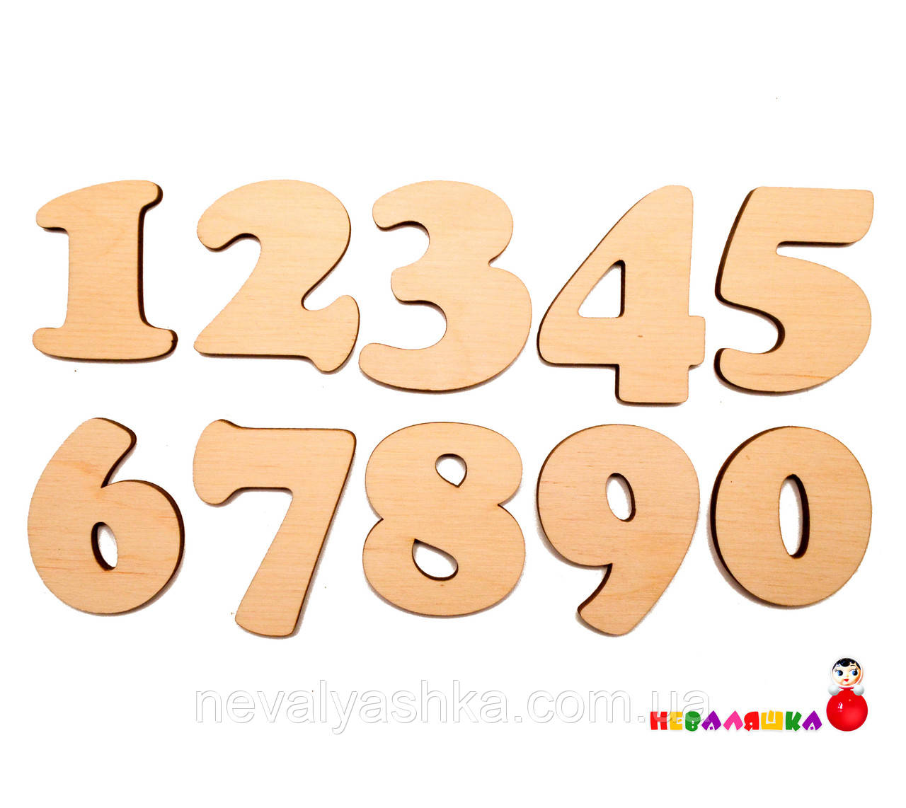 Дерев'яна Заготовка для Бизиборда Цифри ФАНЕРА (БЕЗ ПІДКЛАДКИ) Набір Цифр 0-9 дерев'яна яні цифри цифра, фото 1