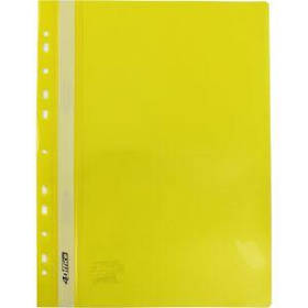 Швидкозшивач А4 4Office з прозорим верхом перфорація чорний жовтий