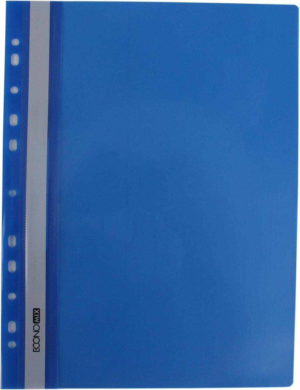 Папка-швидкозш. "Economix" №E31510-02 A4 з прозор.верхом,з перфор.,глянц. синя(10)(300), фото 1
