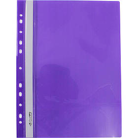 Швидкозшивач А4 4Office з прозорим верхом перфорація чорний фіолетовий