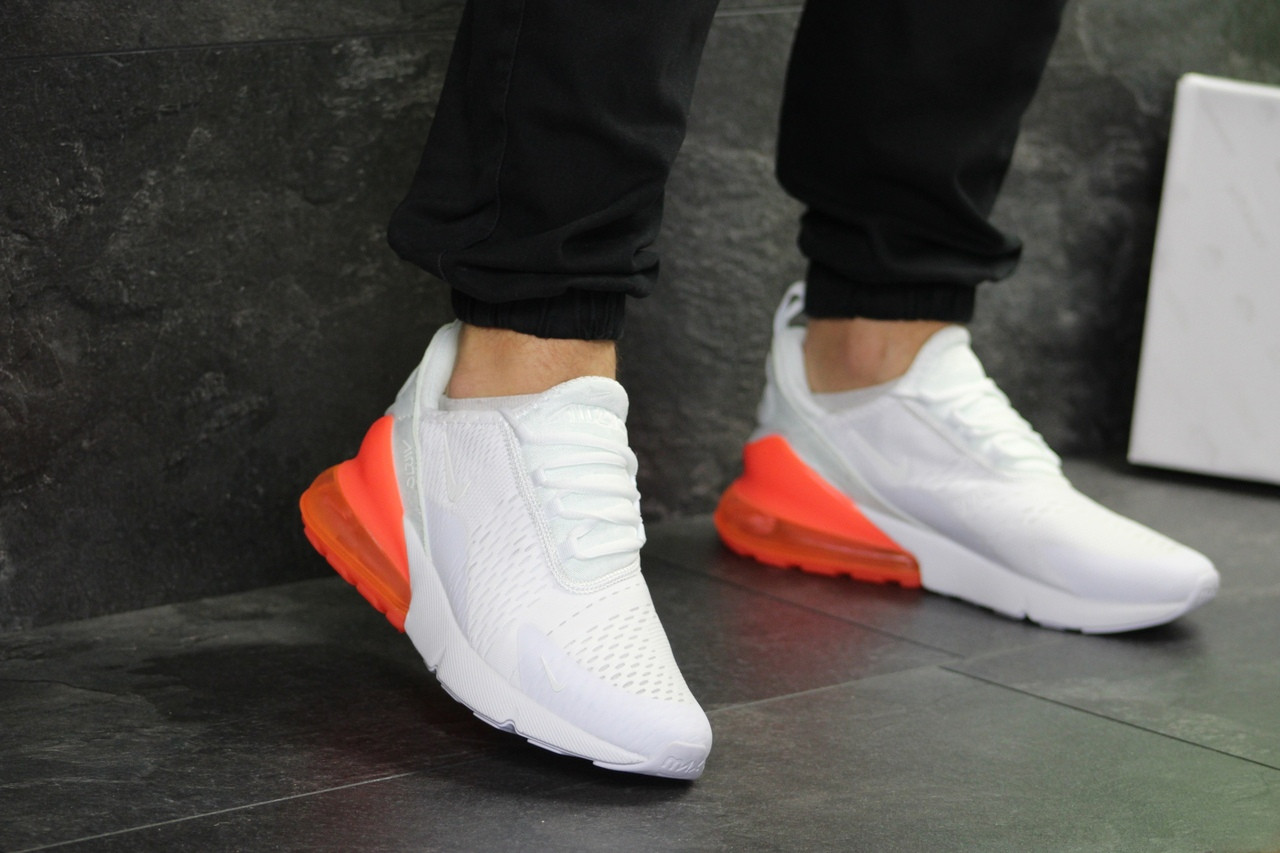 Крихітки чоловічі Nike Air Max 270, білі з оранжевим (Розмер 42,43,44)