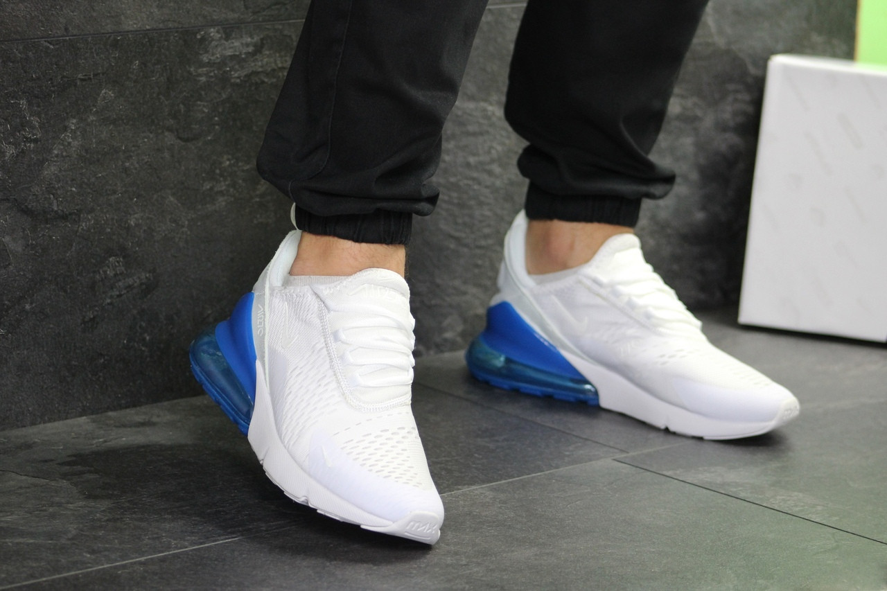 Крихітки чоловічі Nike Air Max 270, білі з синім. Розмір 43,44,45)