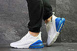 Крихітки чоловічі Nike Air Max 270, білі з синім. Розмір 43,44,45), фото 5