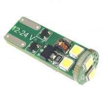Світлодіодна лампа з цоколем T10 W5W 12 V з гарним терміном експлуатації 6 smd