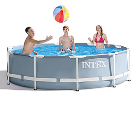 Каркасний басейн Intex 26700 Prism Frame Pool 305х76 см , Повна комплектація (Фільтр 2 006 л/год, тент, підстилка)