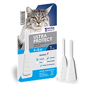 Ультра Протект для кішок від 4 до 8 кг Ultra Protect краплі від бліх і кліщів, 1 піпетка