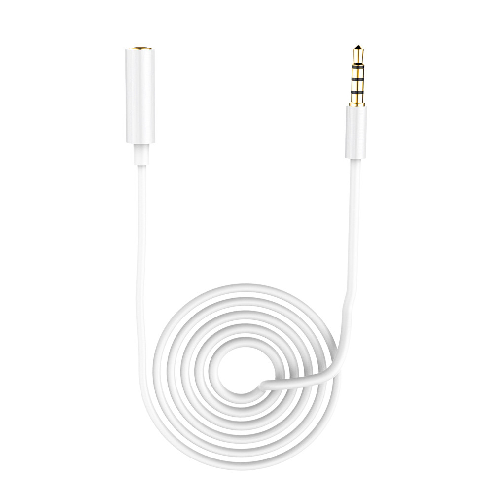 Кабель подовжувач аудіо Alitek 3.5 мм M 4 pin — 3.5 мм F (1 м), White