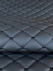 Прошитий шкірозамінник для автомобілів дубльований поролоном і Флізліном. «Ромб».Турецького виробництва.