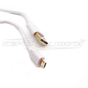 Кабель USB 2.0 — micro USB (преміум'якість), 1.8 м,білий, фото 2
