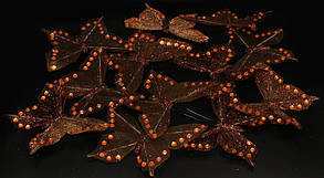 Метелики коричневі прозорі для декору 12 штук.