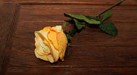 Искусственные цветы роза желтая крупная