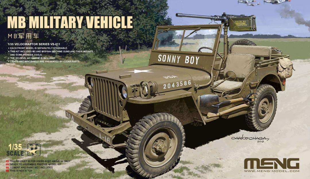 Jeep MB military vehicle. Збірна модель військового джипа в масштабі 1/35. MENG MODEL VS-011