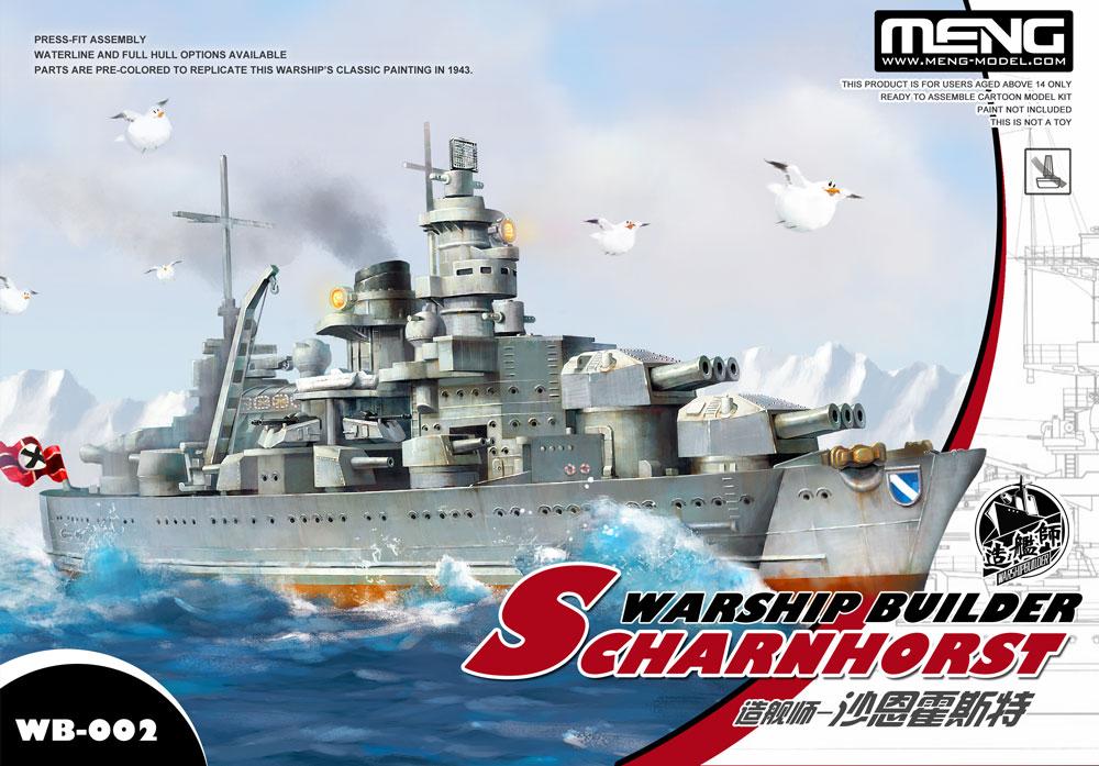 WARSHIP BUILDER - SCHARNHORST. Збірна модель мультяшного корабля (збірка без клею). MENG MODEL WB-002