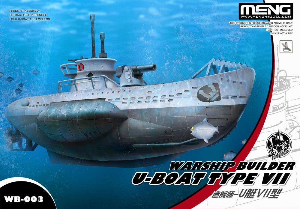 WARSHIP BUILDER – U-BOAT TYPE VII. Збірна модель мультяшного корабля (збірка без клею). MENG MODEL WB-003