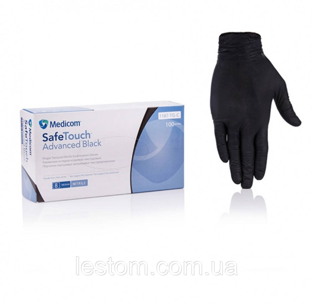 Рукавички нітрилові р-р L Safe Touch Black чорні (3,6 гр)