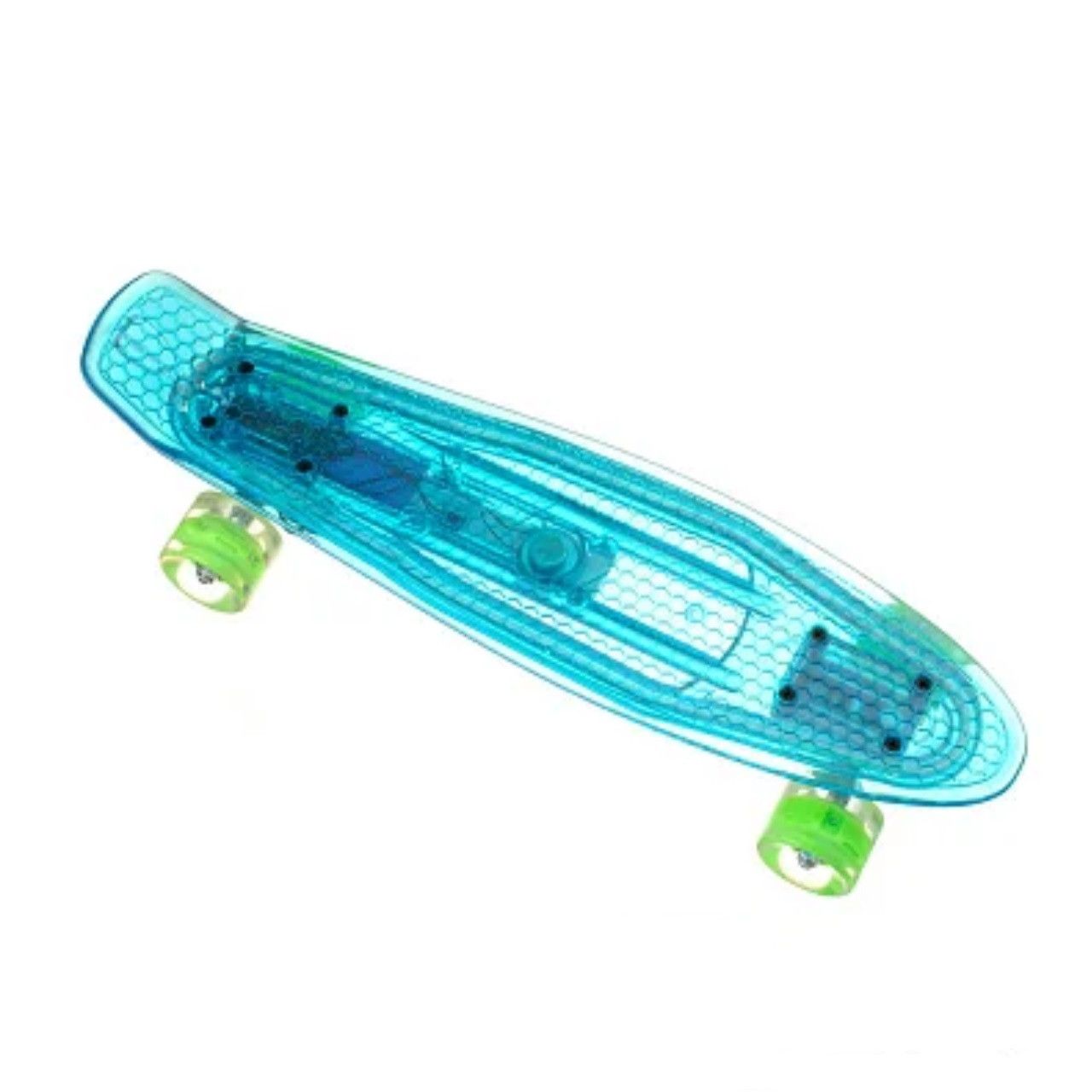 Скейт Penny Board Блакитний з LED-підсвічуванням і світяться колесами