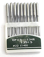 Иглы для прямострочных швейных машин Soontex DP*5R №140 (134R) толстая колба