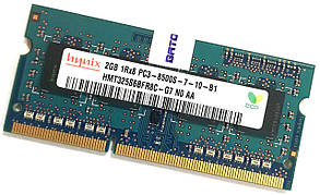 Оперативна пам'ять для ноутбука Hynix SODIMM DDR3 2Gb 1066MHz 8500S 1R8 CL7 (HMT325S6BFR8C-G7 N0 AA) Б/В