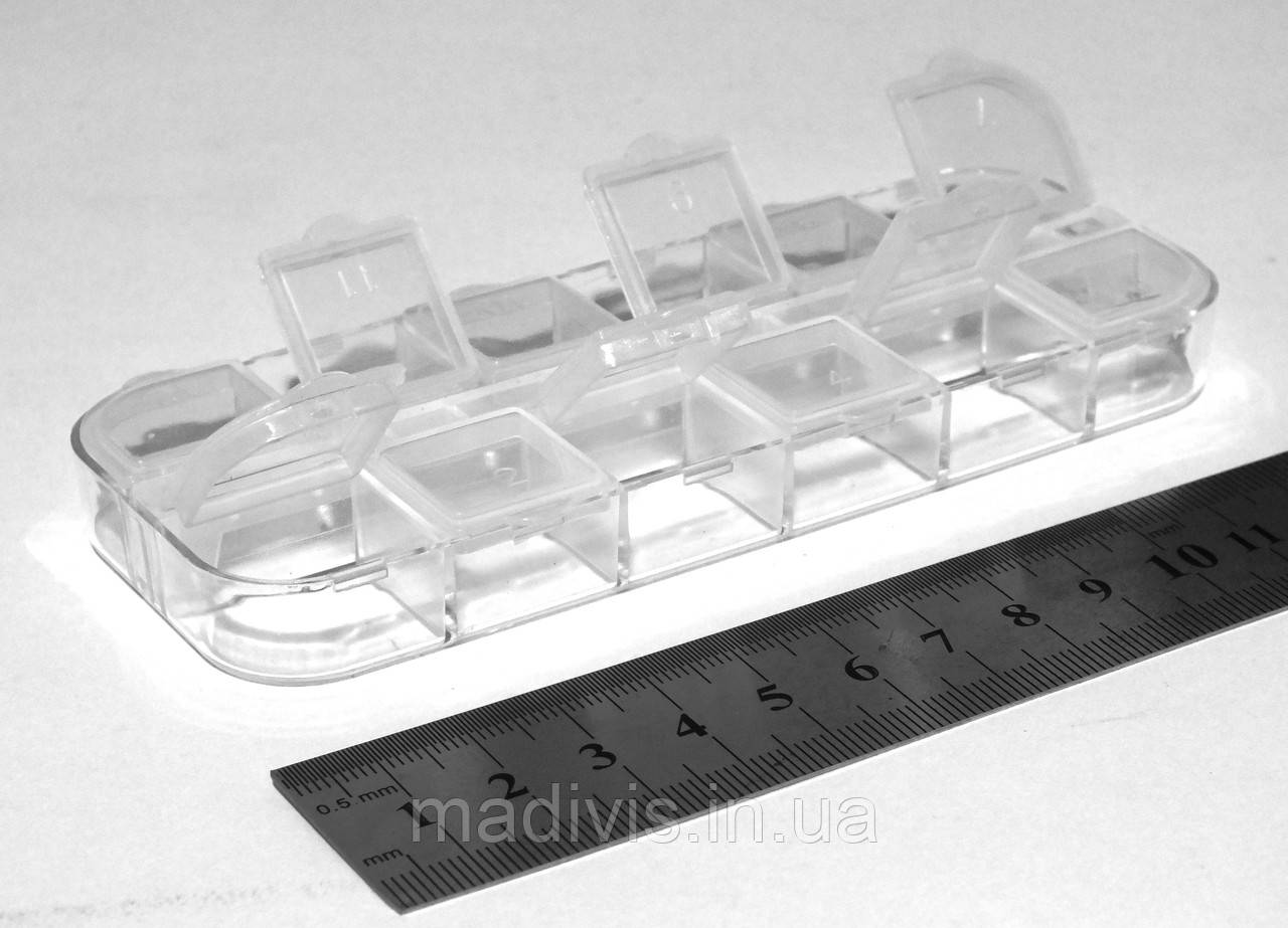 Пластиковий органайзер на 12 відділень (13 х 5,5 х 1,5 см), фото 1