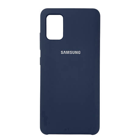 Silicone Case Premium на Samsung A71 / A715 Dark Blue, фото 1
