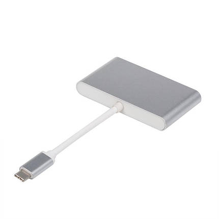 Адаптер Type-C-Type-C 3USB 3.0 Atcom 0.1 m метал Grey (12808), фото 3